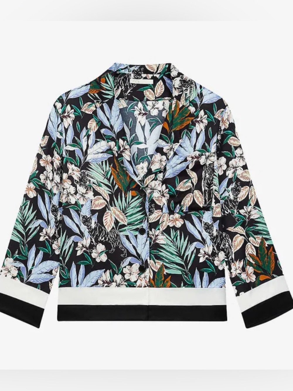 MAJE -Cioni Jungle-Print Satin Shirt